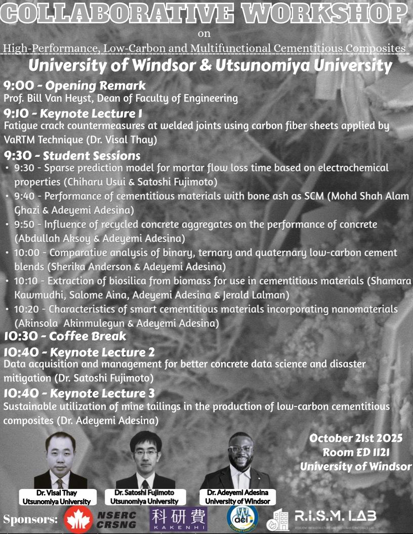  カナダ・ウィンザー大学との学部間協定締結に合わせて共同ワークショップを開催します。